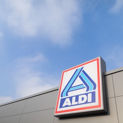 Das Logo des Discounters Aldi Nord an einer Filiale.