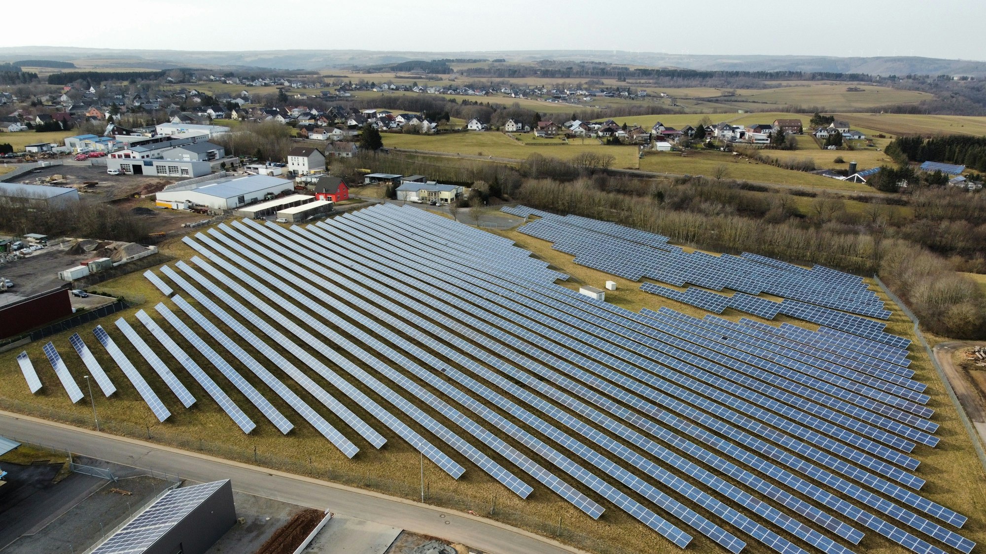 Blick auf den Solarpark Herhahn.