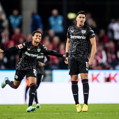 Gesicht des Leverkusener Aufschwungs: Nadiem Amiri (r.) gibt aktuell das Vorbild für seine Teamkameraden.