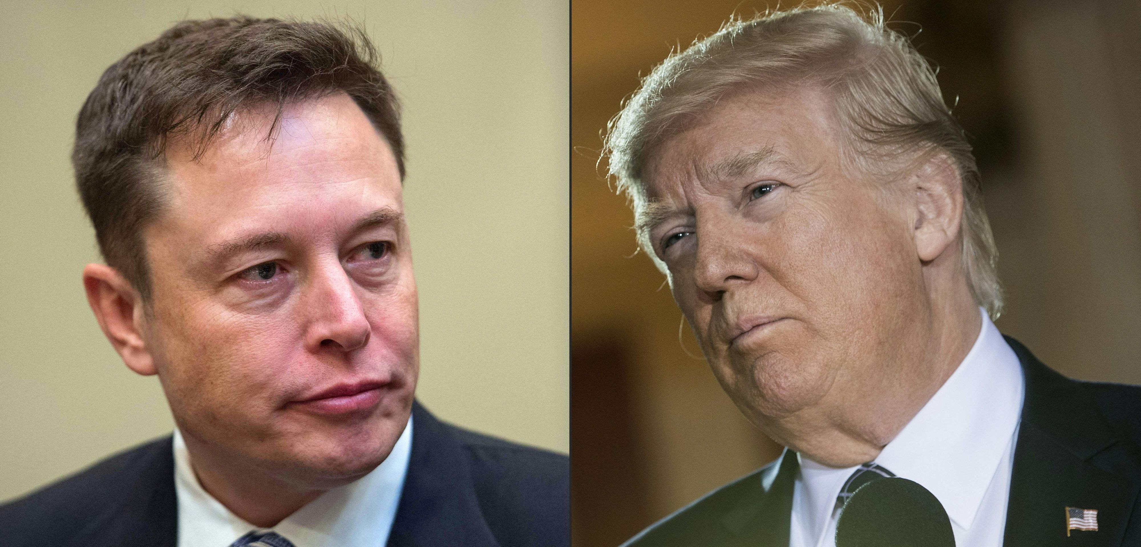 Bild-Kombo aus Elon Musk (l.) und Donald Trump