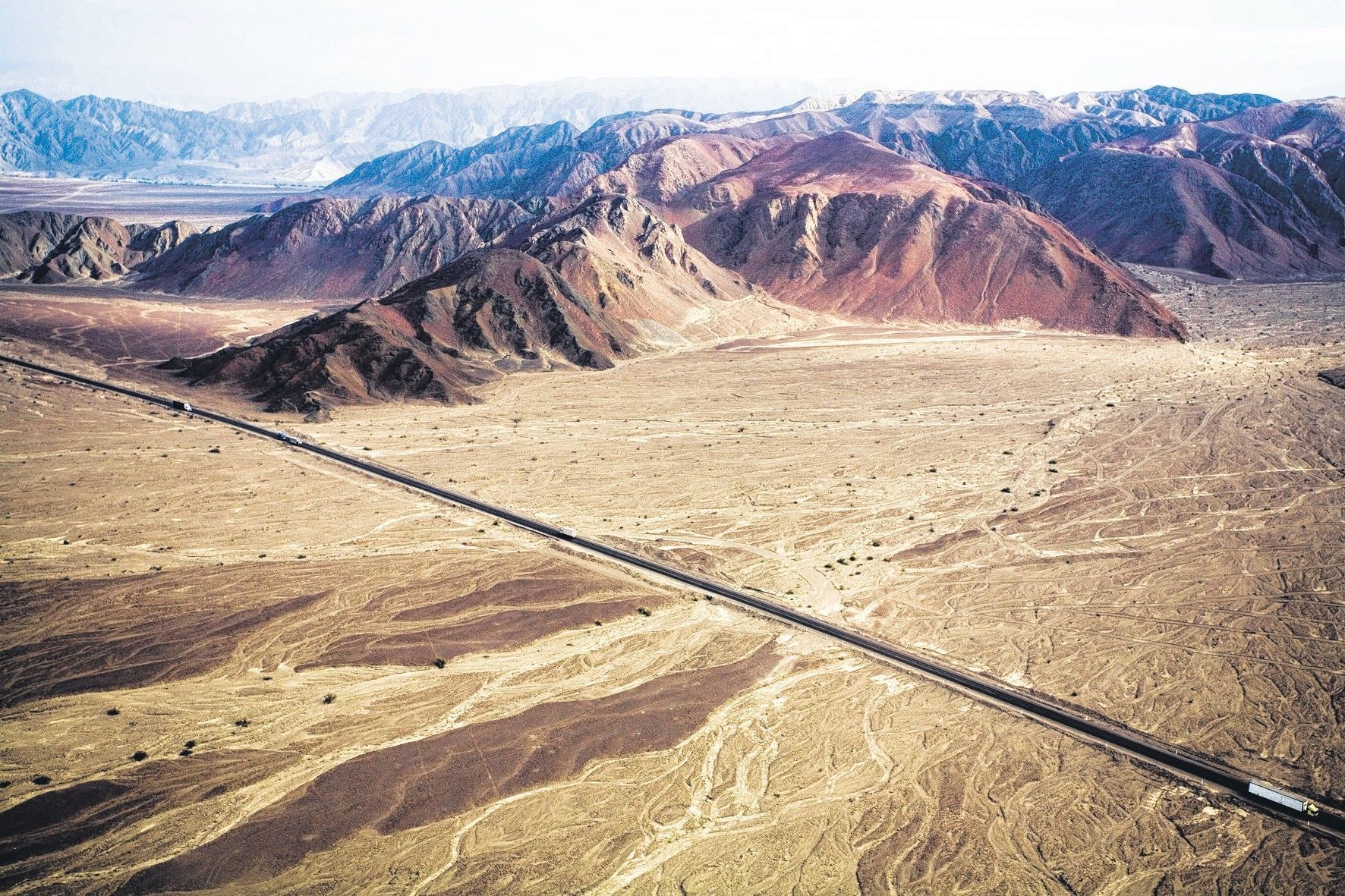 Der Panamerican Highway in Nazca (Peru,Symbolbild).