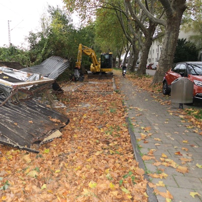 Abgerissene Garage in der Germaniastraße