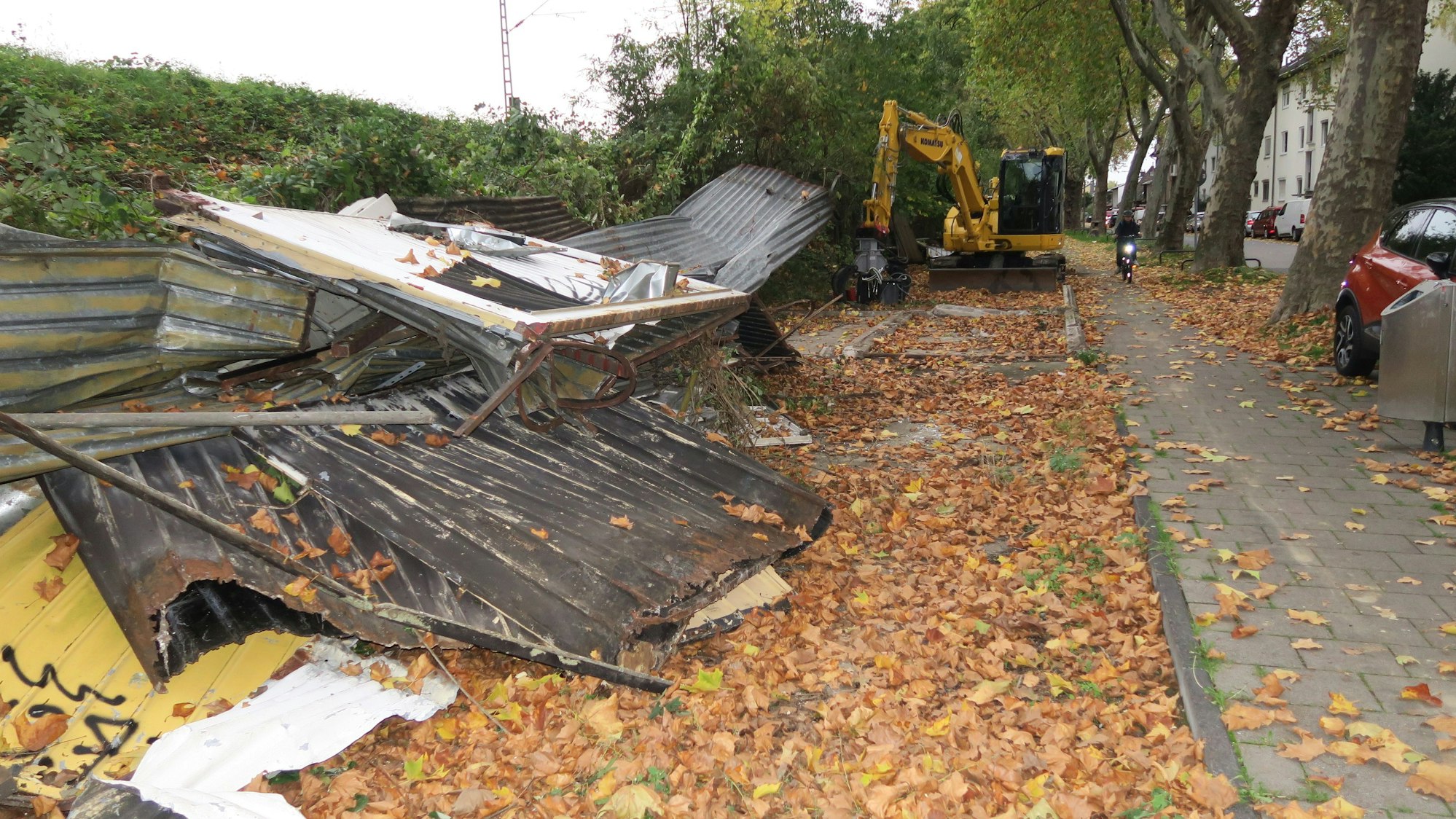 Abgerissene Garage in der Germaniastraße