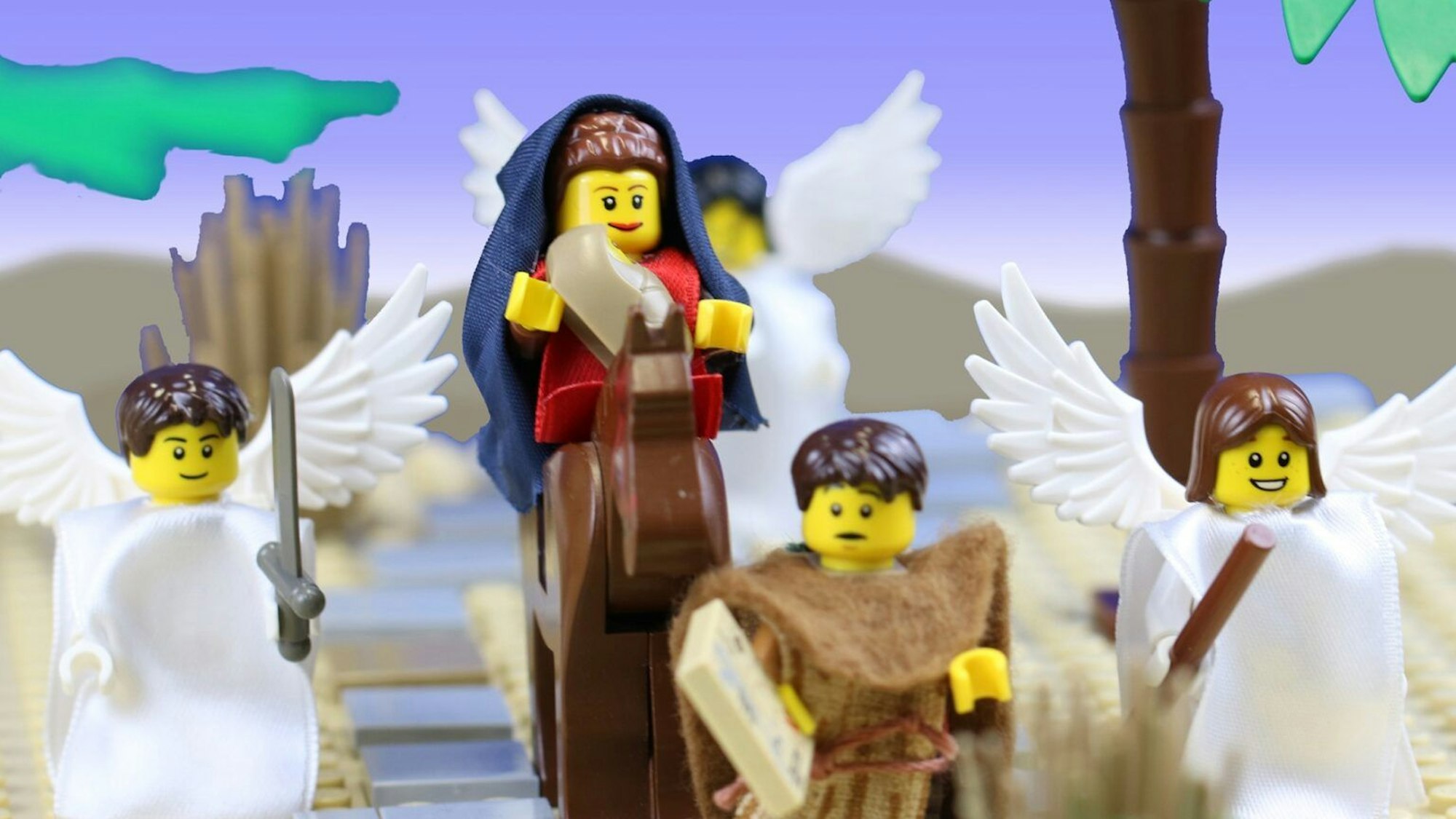 Mit Legosteinen wurde die Weihnachtsgeschichte nachgebaut