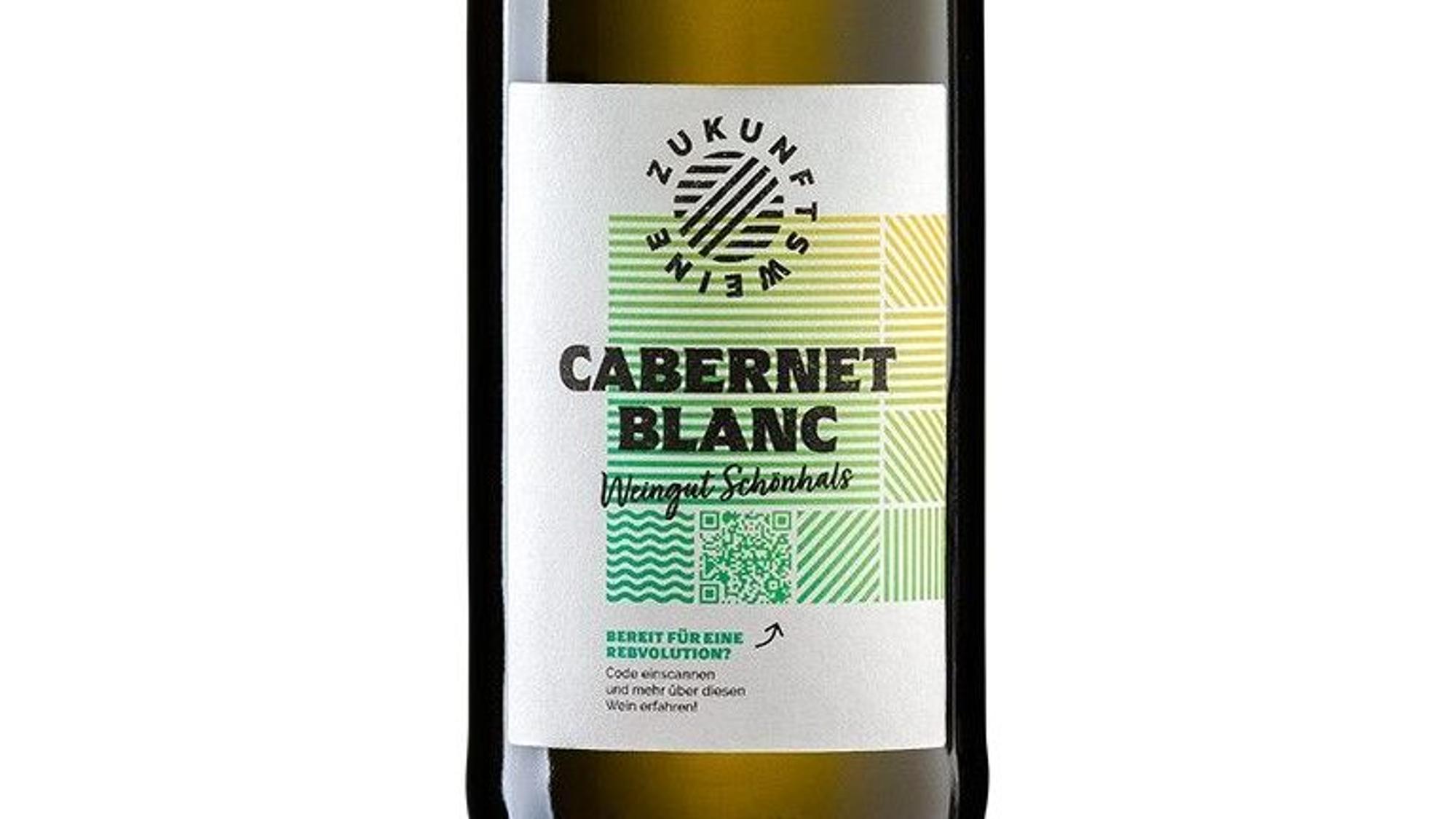 Flasche des Cabernet Blanc vom Weingut Schönhals.