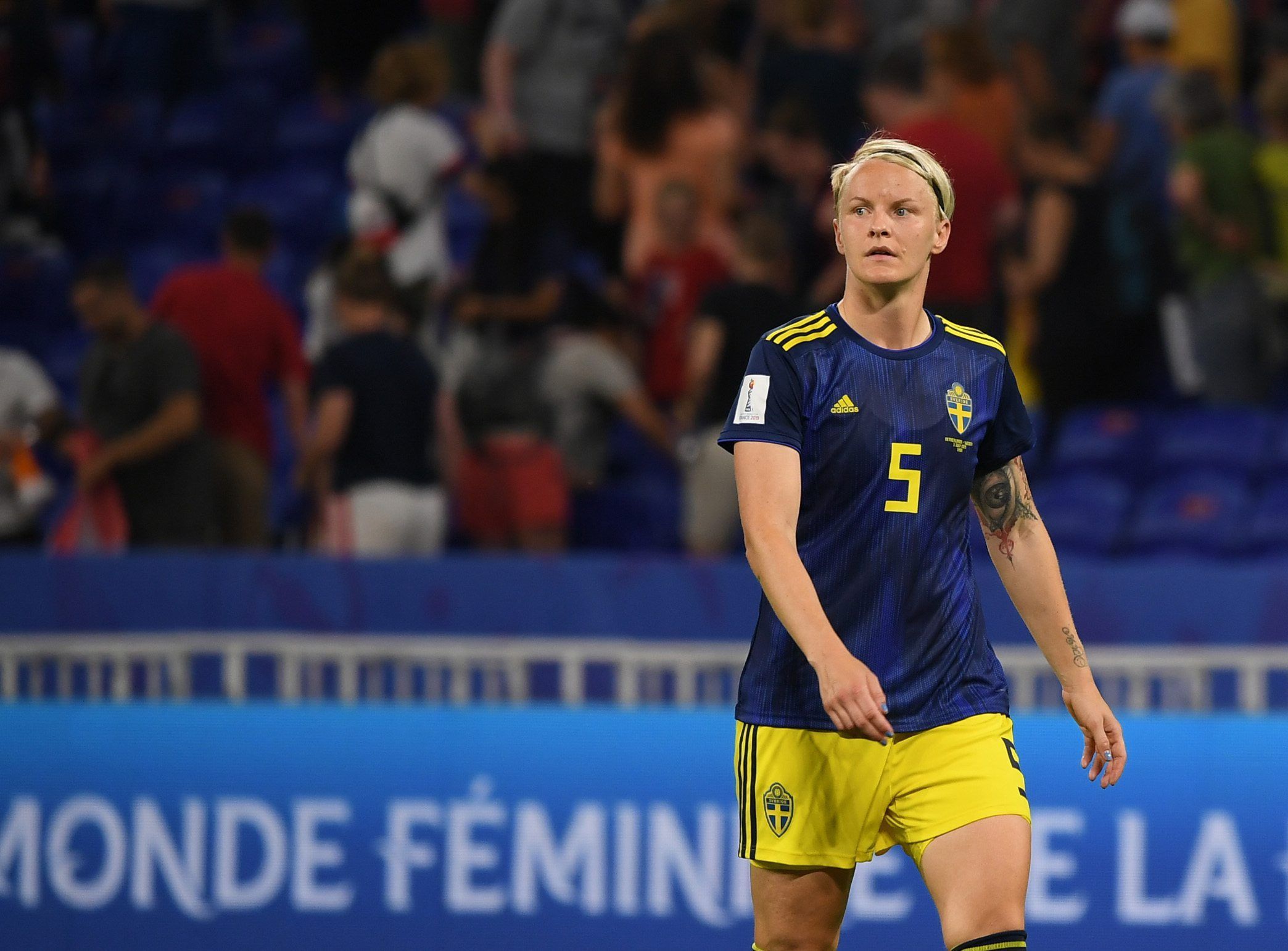 Nilla Fischer 2019 im Trikot der schwedischen Nationalmannschaft