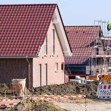 Eine Baustelle im Neubaugebiet.