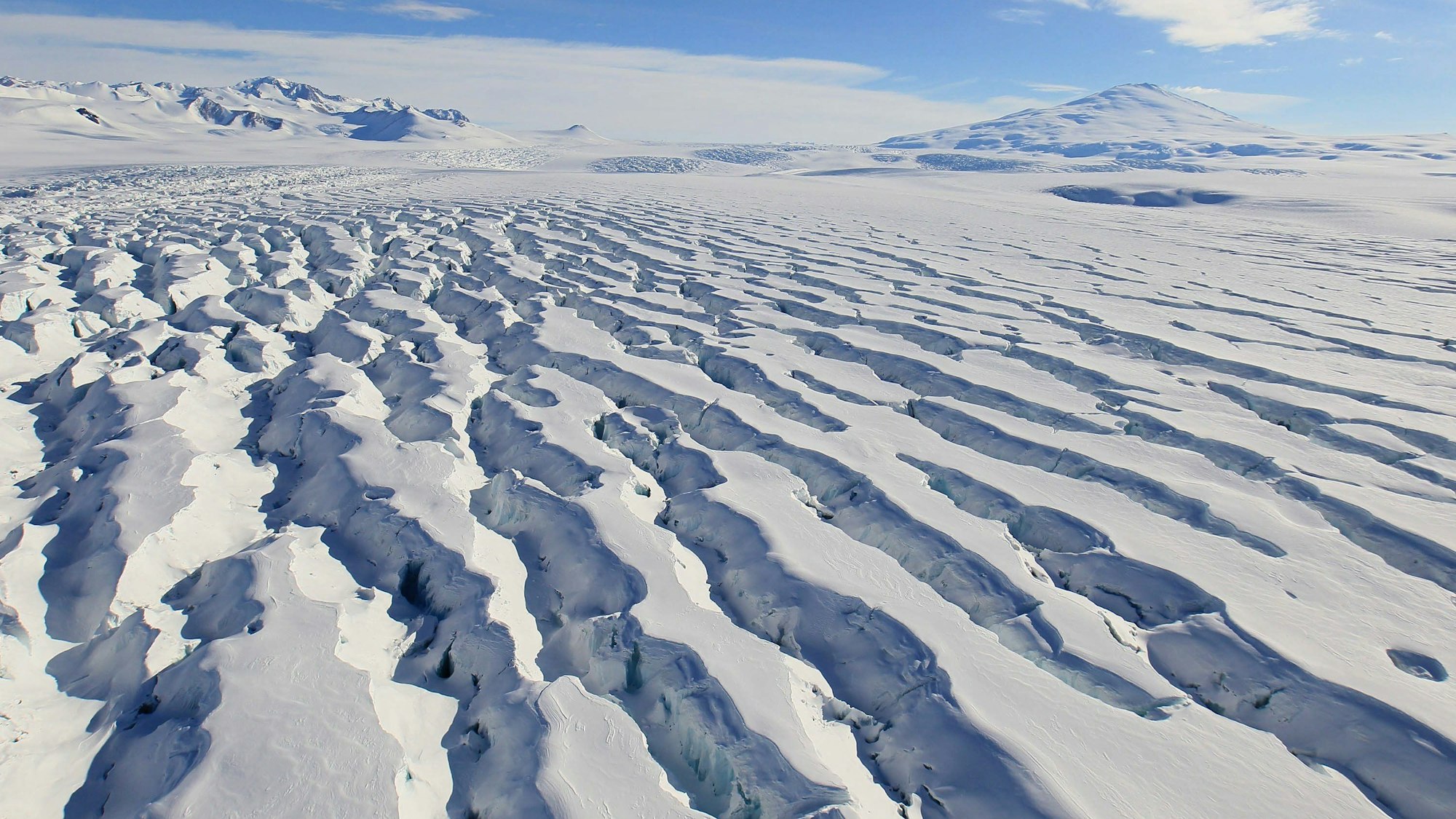 Undatierte Aufnahme der Terra Nova Bay, die den Permafrost in der Antarktis zeigt.