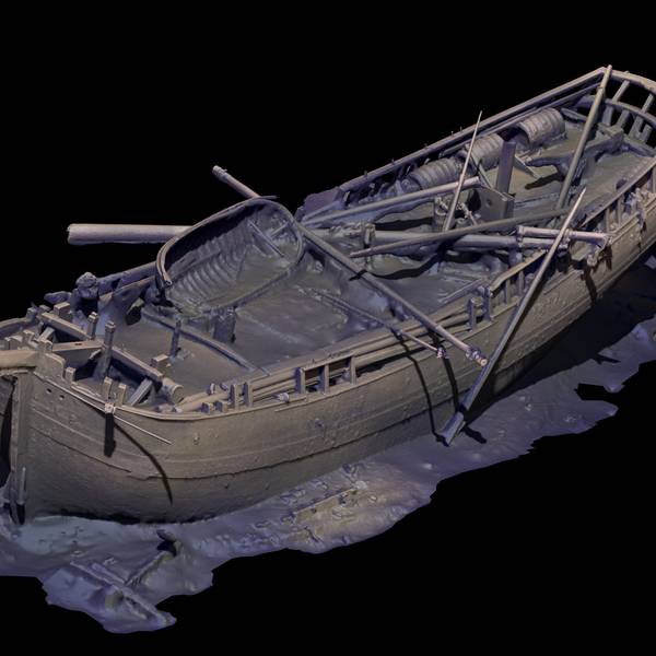 Die Computersimulation zeigt ein Schiffswrack