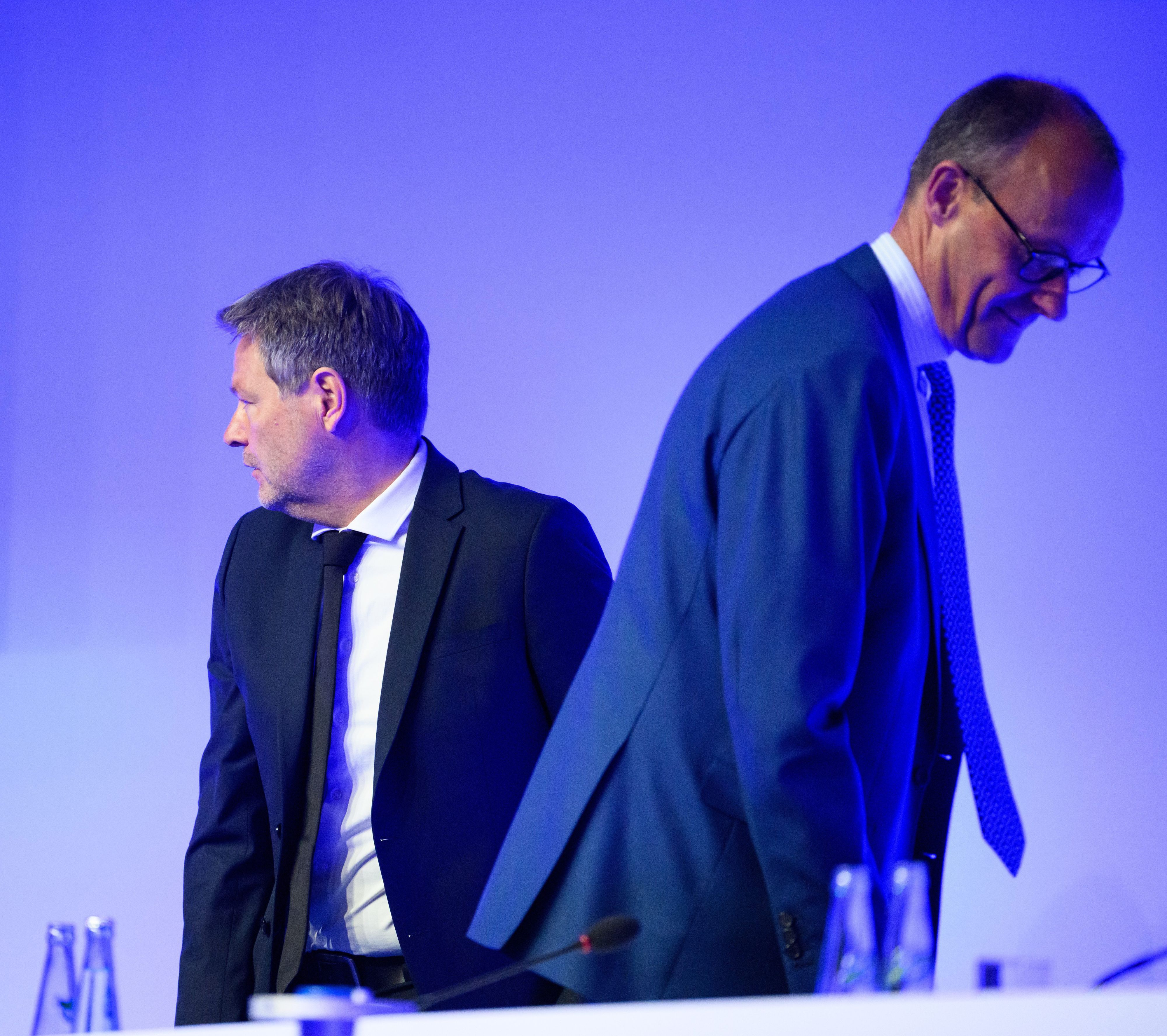 Robert Habeck (l.) und Friedrich Merz