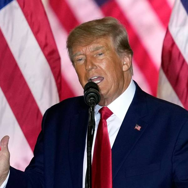 Ex-US-Präsident Donald Trump bei einer Pressekonferenz.