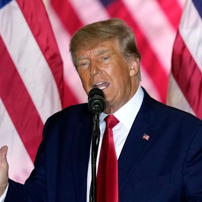 Ex-US-Präsident Donald Trump bei einer Pressekonferenz.