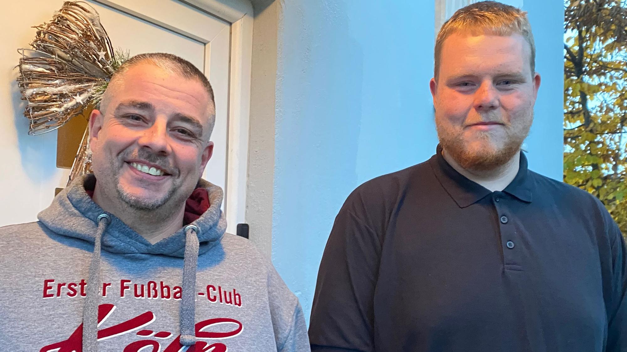 Das Foto zeigt Michael Kilbinger (links) und Konstantin Last, die Vorsitzenden des gerade neu gegründeten Vereins „Mer us Meschenich“.