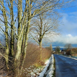 Die Straße nach Dollendorf, wo ein neuer Mobikfunkmast gebaut wird.