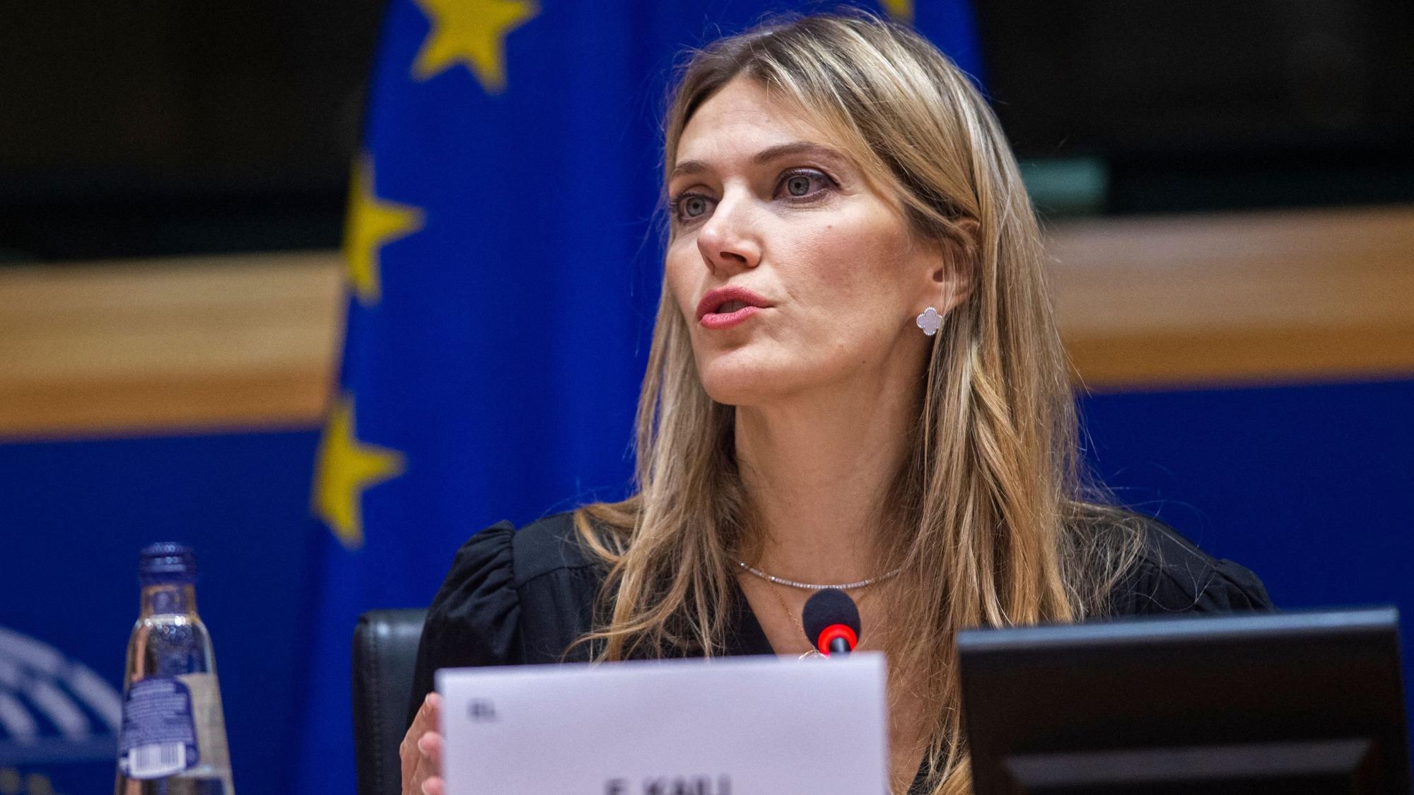 Die griechische Politikerin Eva Kaili während einer Veranstlatung des EU-Parlaments.