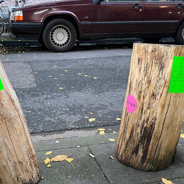 Auch diese Holzstämme wurden vom Ordnungsamt als Gefahr markiert.