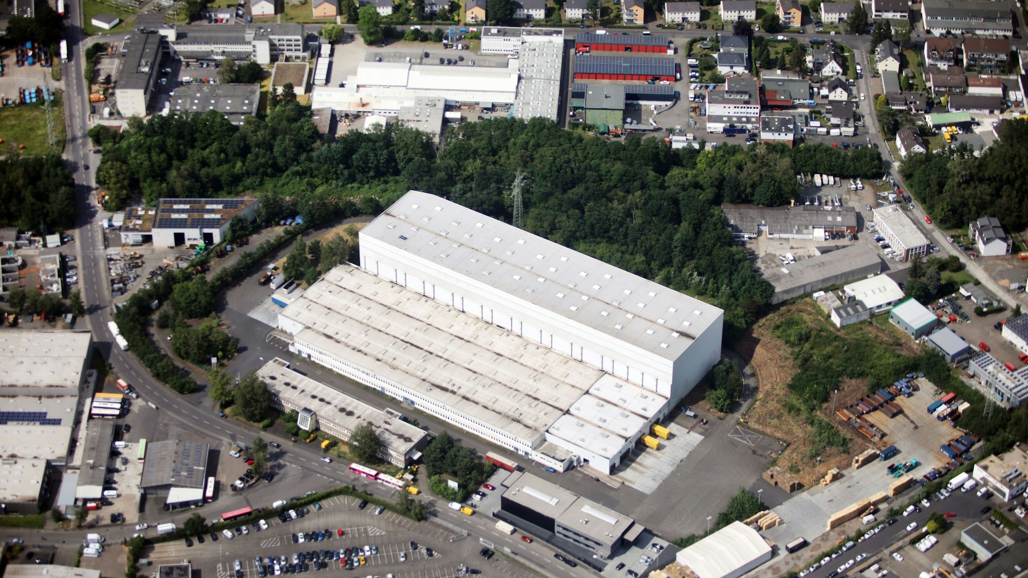 Luftbild vom Zanders-Gelände in Bergisch Gladbach