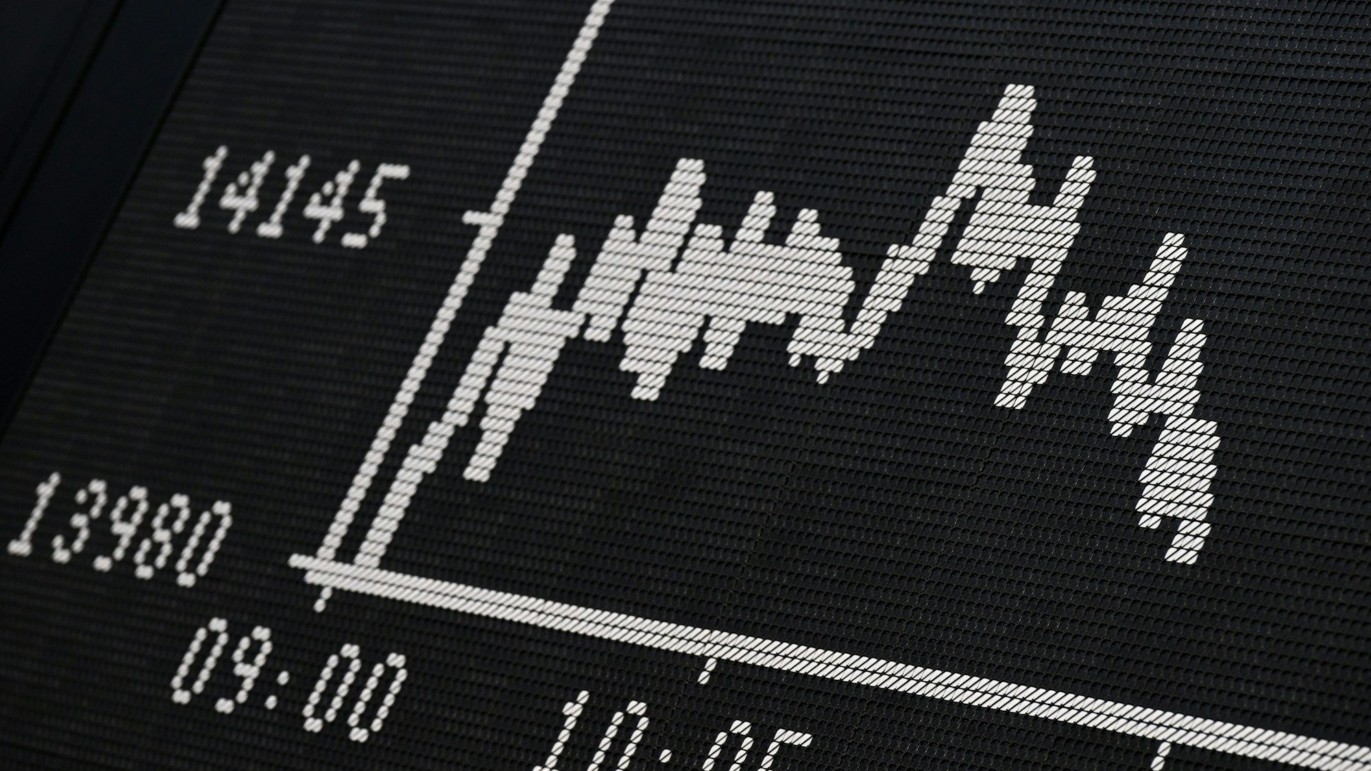 Die Dax-Kurve der Frankfurter Wertpapierbörse stellt fallende Kurse dar. Aktien als langfristige Geldanlage sind vielen Bürgern einer Umfrage zufolge nach wie vor zu unsicher und zu kompliziert.