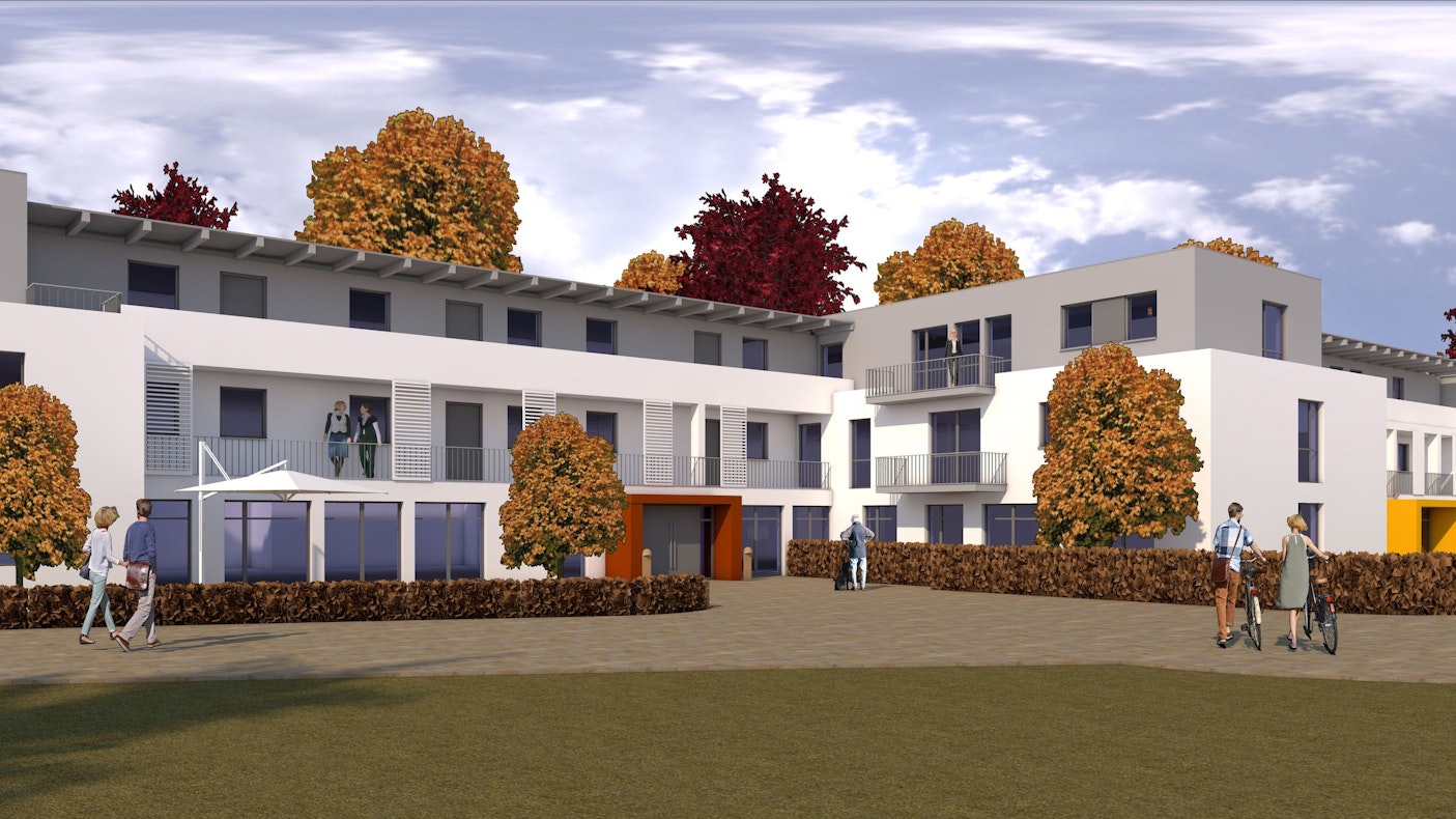 Eine computergenerierte Animation des künftigen Mehrgenerationenhauses.
