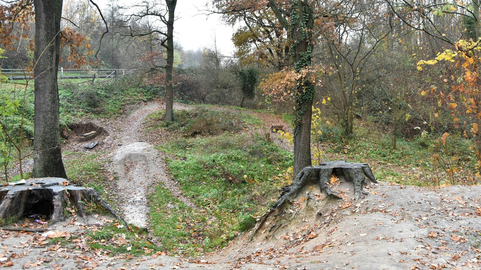 Im Bombenloch in der Kaninhütte haben Mountainbiker unter anderem eine Buckelpiste und Rampen gebaut.