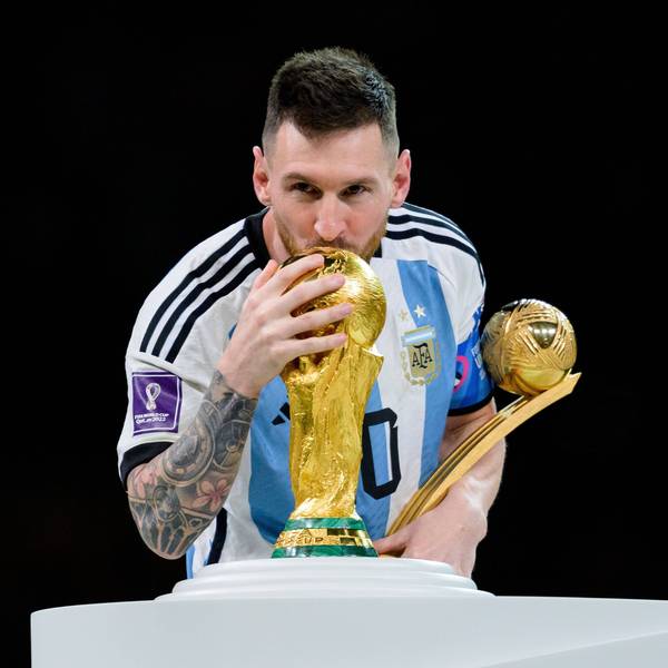 Lionel Messi bei der Siegerehrung