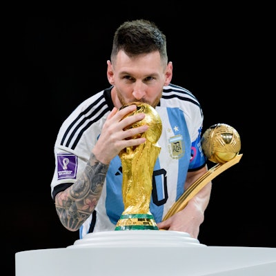 Lionel Messi bei der Siegerehrung