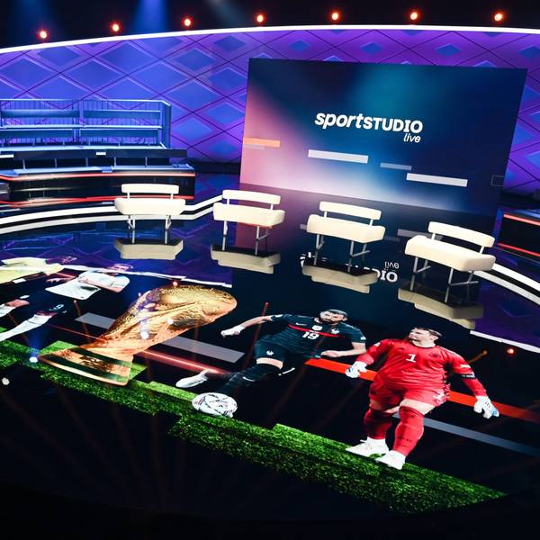 Das gemeinsame ARD-ZDF-WM-Studio für die Fußball-Weltmeisterschaft in Katar.