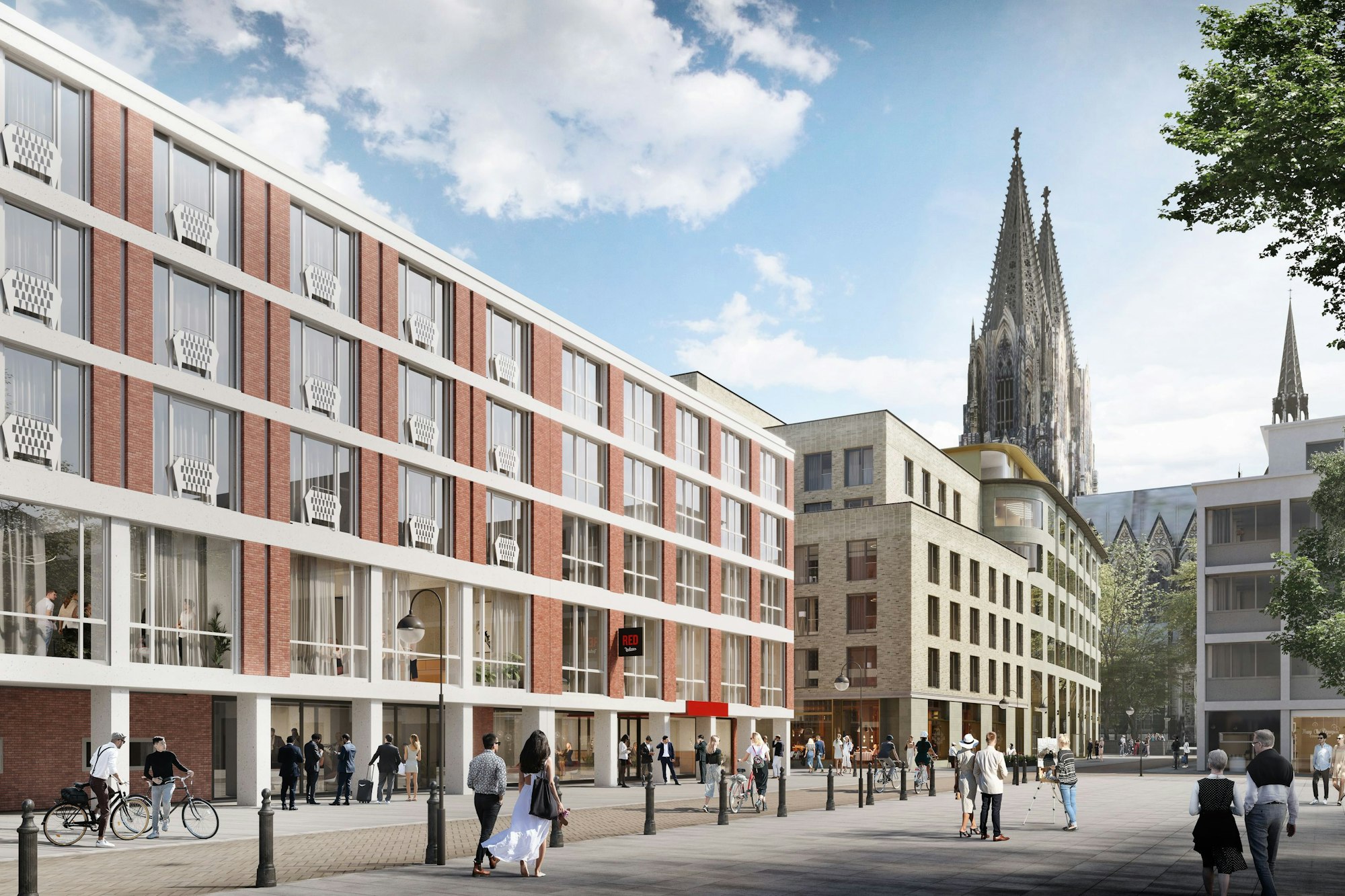 Visualisierung des sanierten Senatshotels im Laurenz-Carré.