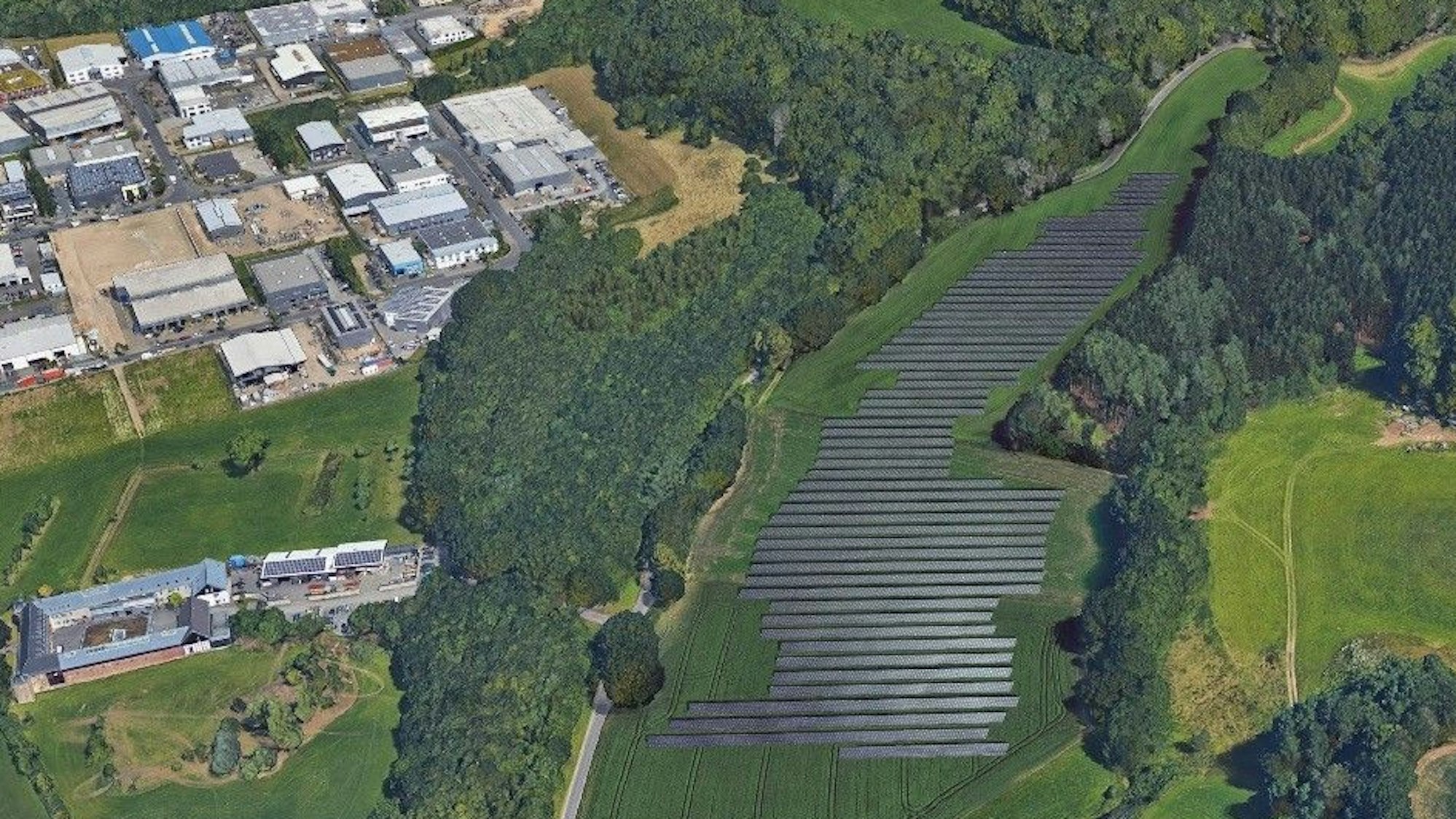 Photovoltaik-Module auf einer landwirtschaftlichen Fläche