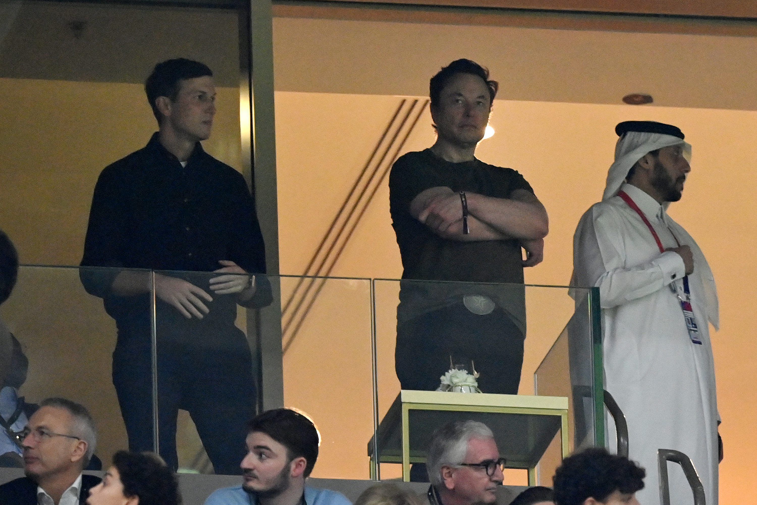 Jared Kushner und Elon Musk verfolgen in einer Loge das WM-Finale in Katar.