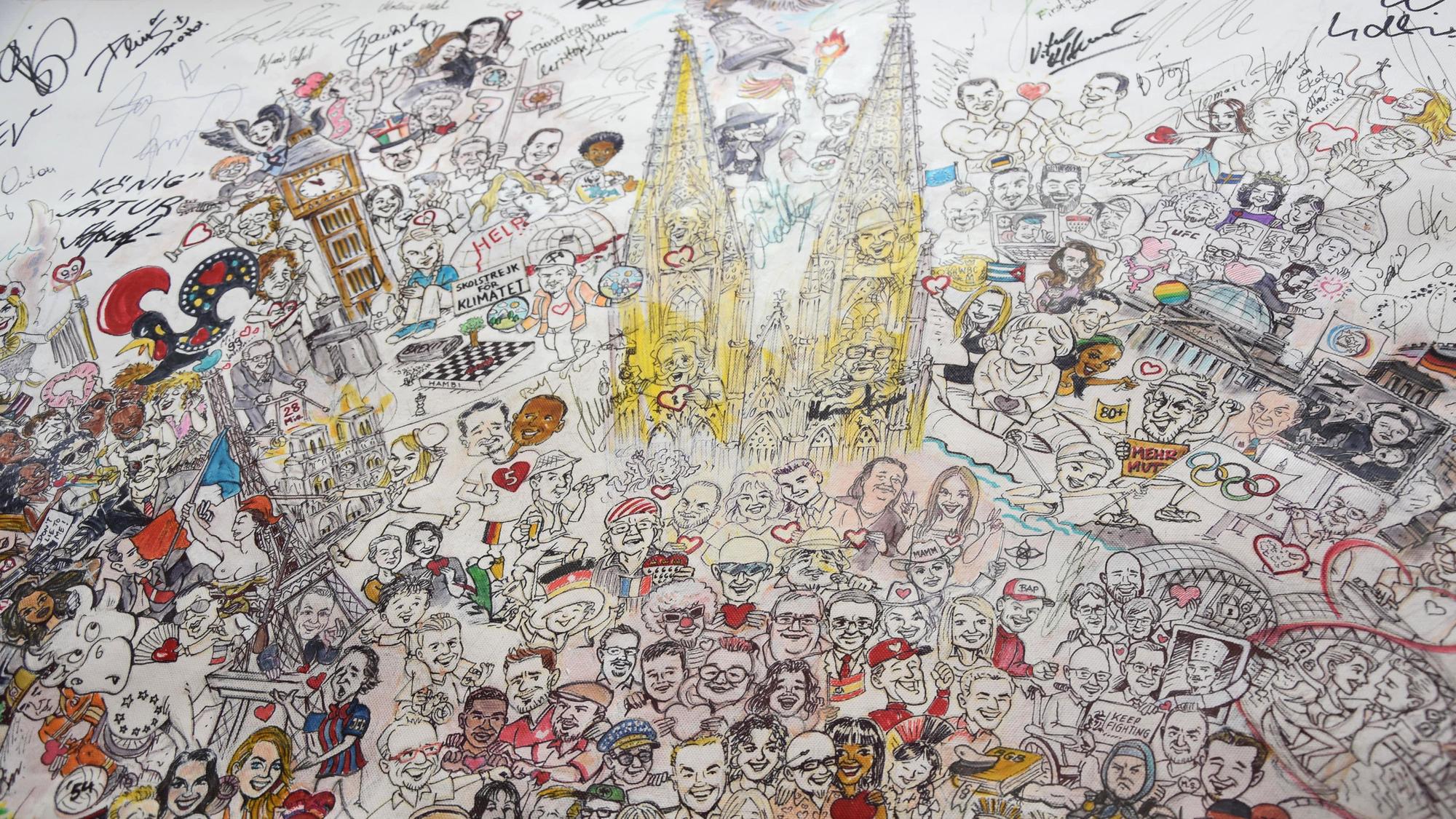 Das Wimmelbild mit Dom in der Mitte.