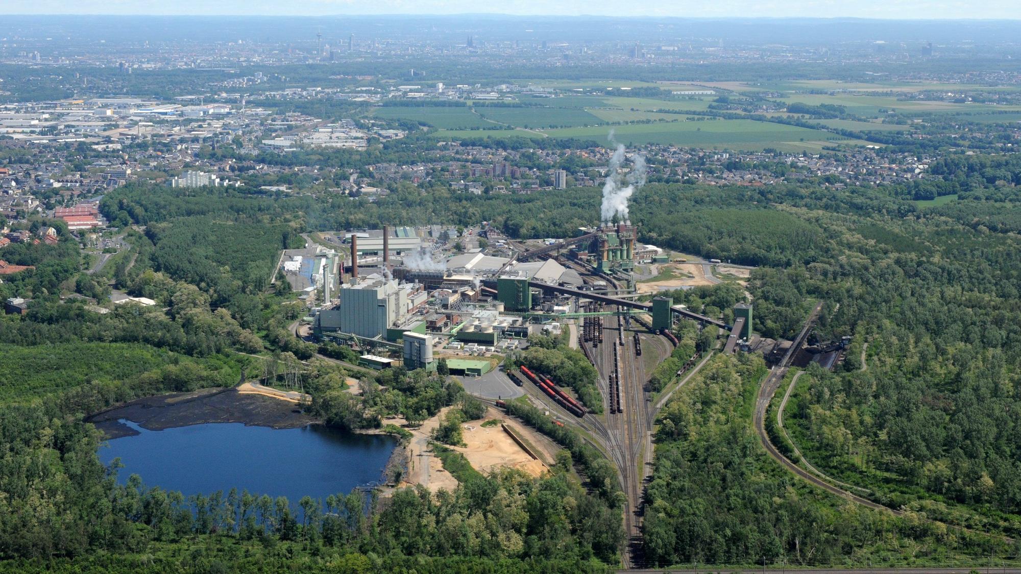 Brikettfabrik Wachtberg mit Anbindung zu Kohlebahn, Luftbild