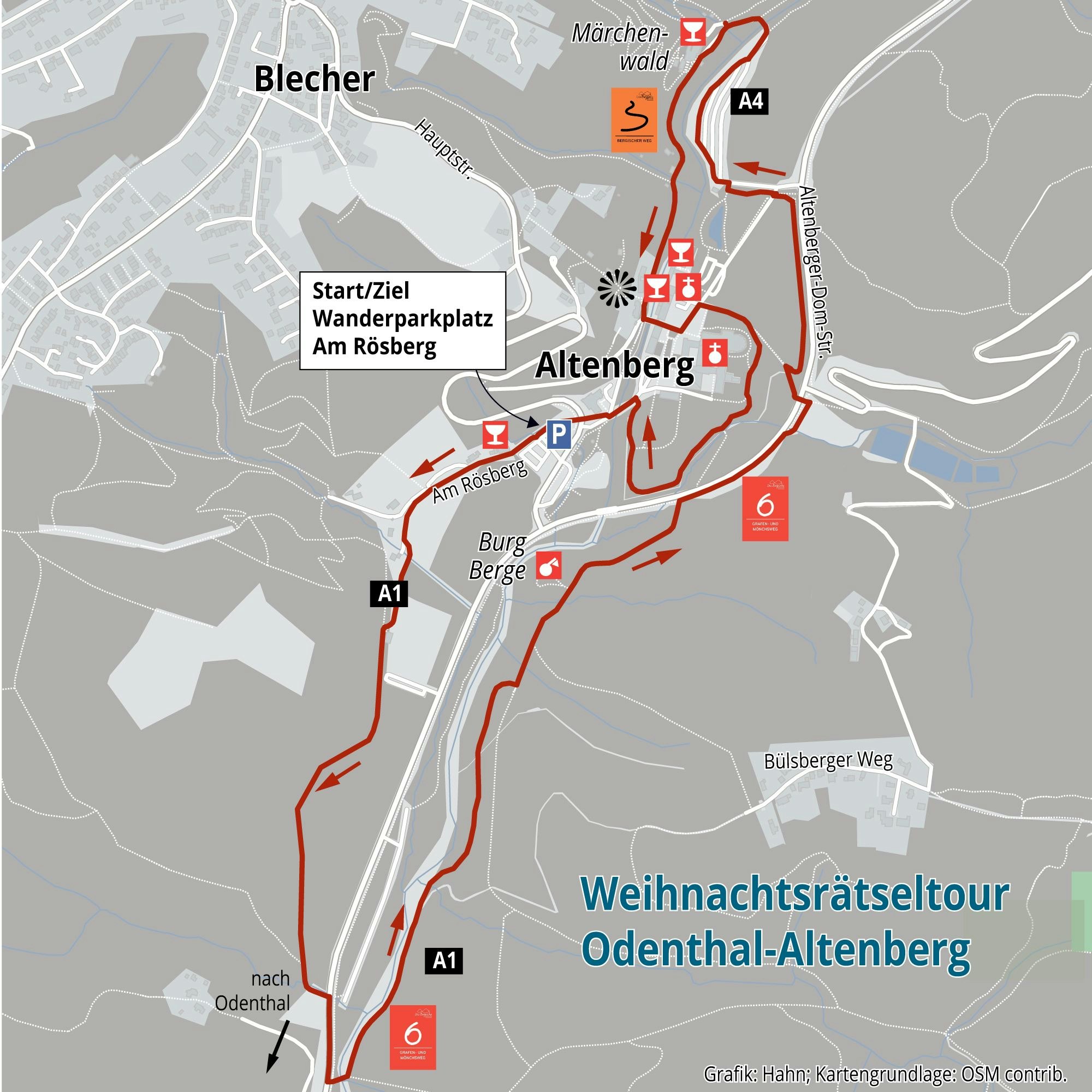 Auch einer Landkarte sind Linien zu sehen und Wegesymbole, die bei der Orientierung helfen sollen.