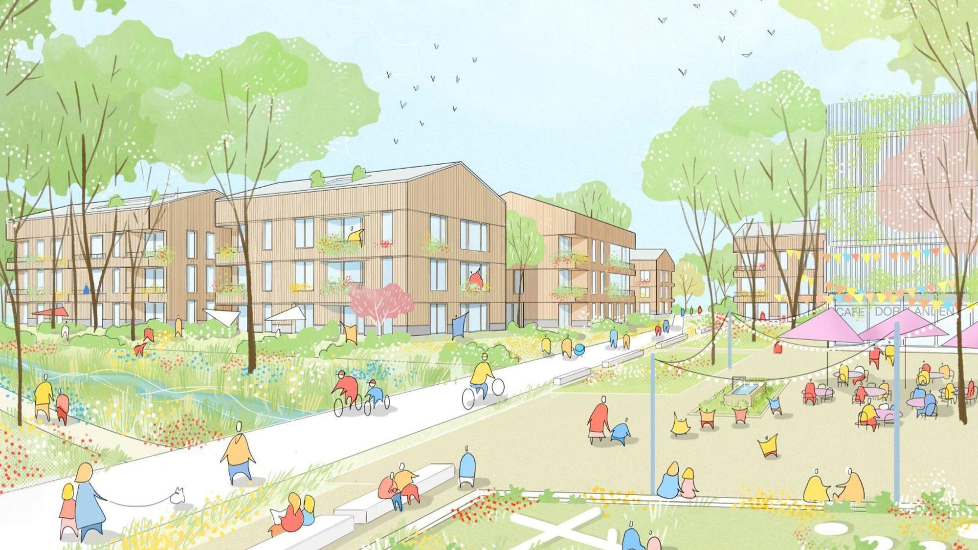 Eine Darstellung des neuen Quartiers.