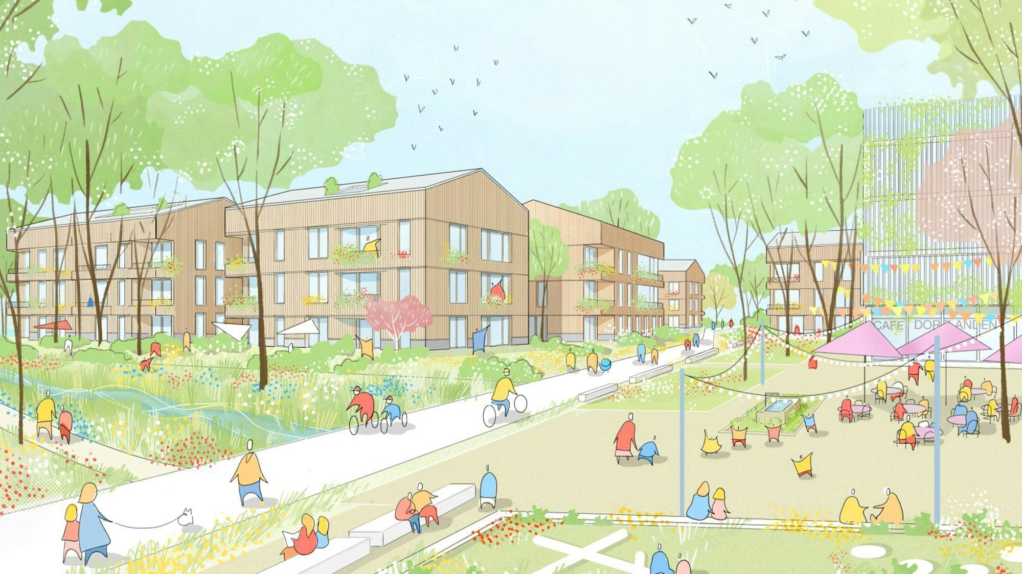 Eine Darstellung des neuen Quartiers.