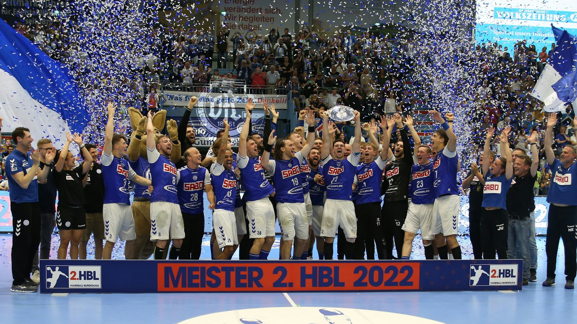 Handball 2. Bundesliga, letzter Spieltag, Schwalbe Arena, Verabschiedung.