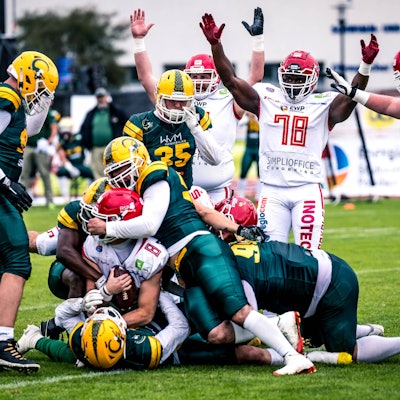 GFL Play Off Halbfinale: Potsdam Royals - Cologne Crocodiles 24.09.2022 Potsdam Royals - Cologne Crocodiles *** GFL Play Off Semifinals Potsdam Royals Cologne Crocodiles 24 09 2022 Potsdam Royals Cologne Crocodiles Copyright: xBEAUTIFULxSPORTS/NicolxMarschallx