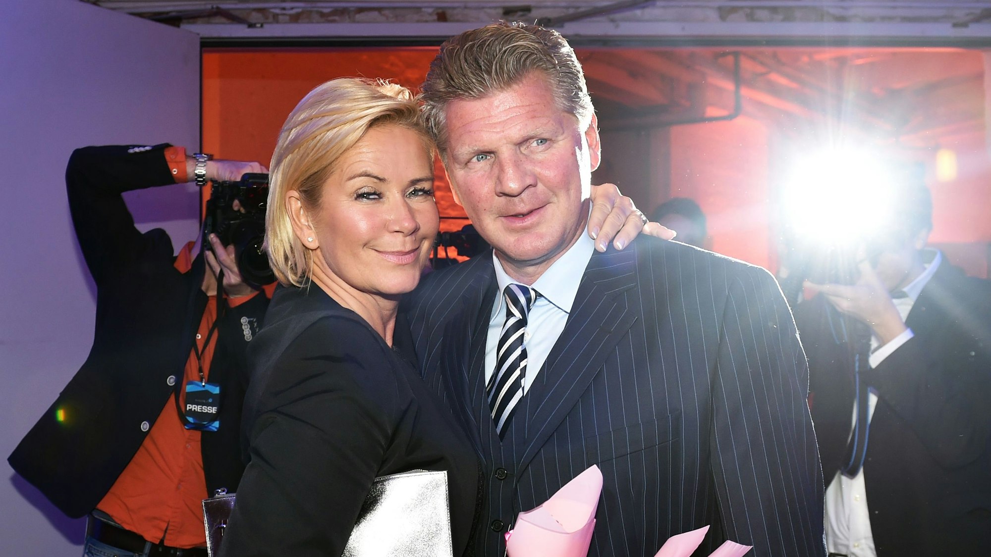 Stefan und Claudia Effenberg posieren am 29.01.2015 in Berlin auf der Party nach der Verleihung des 6. Mira Awards im Veranstaltungsort The Station.