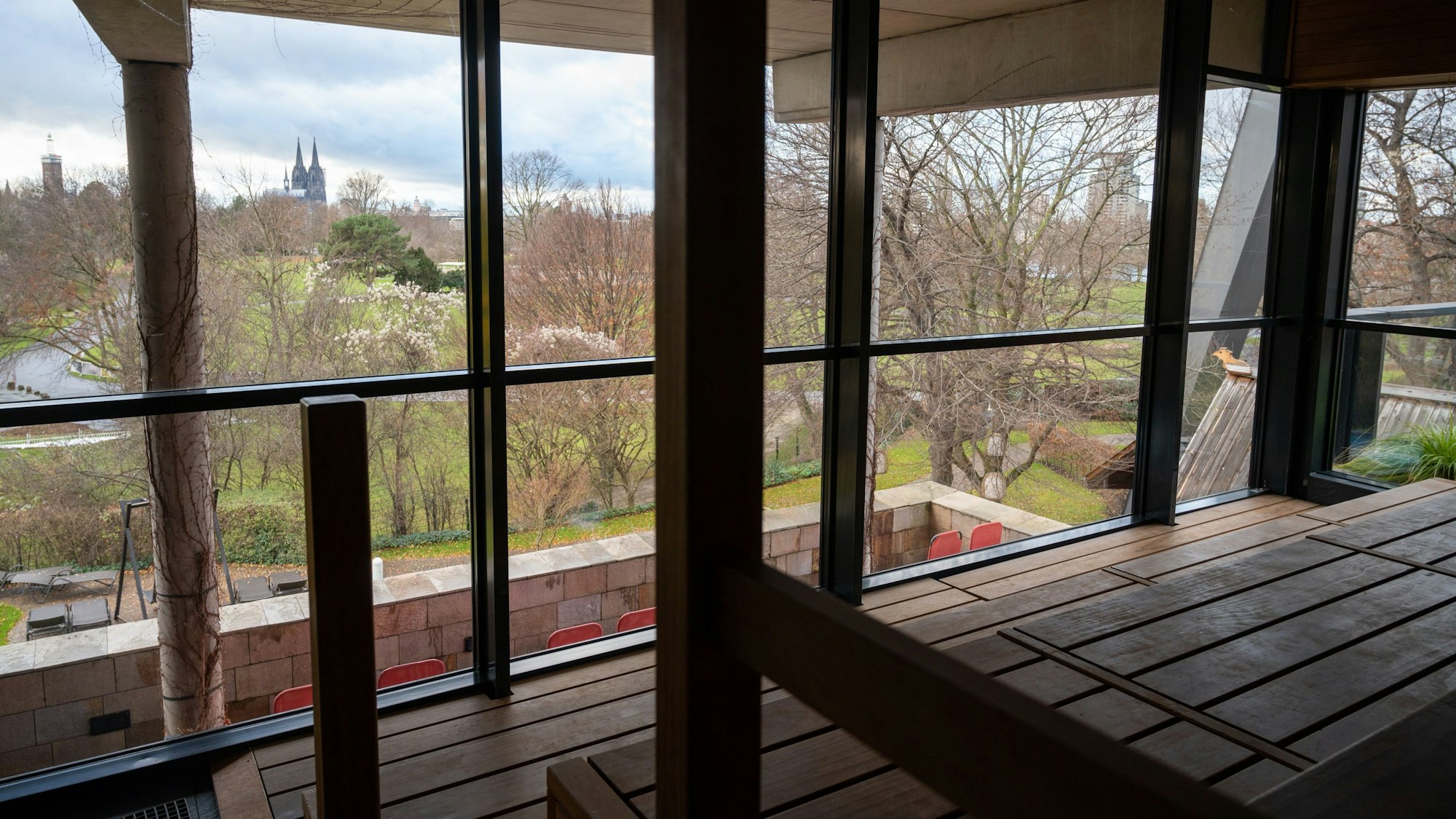 Innenansicht aus einer Sauna in der Claudius Therme