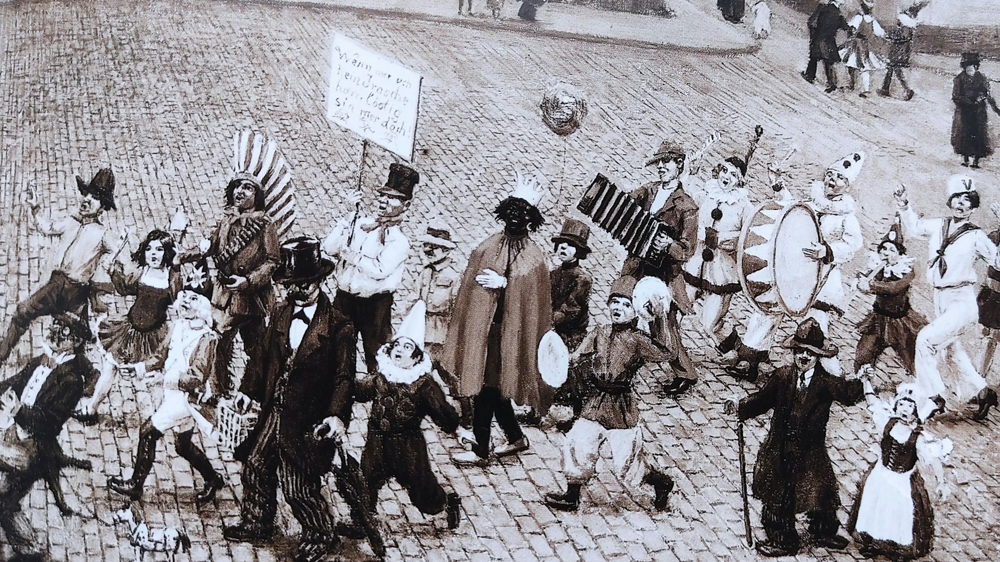 Trotz Krise zogen auch die Kinder durch die Straßen.