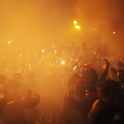 Feiernde in der Kölner Silvesternacht