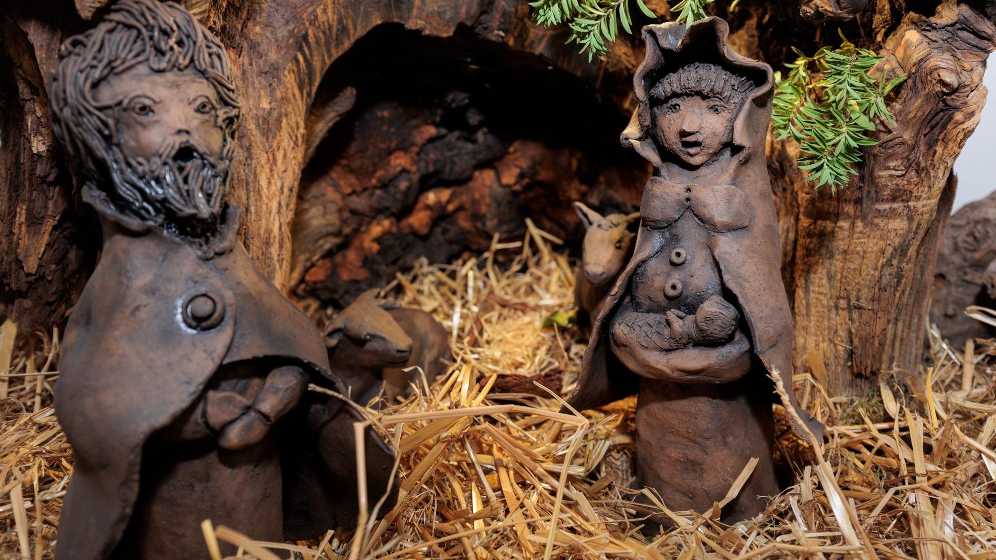 Krippe in der evangelischen Kirche in Odenspiel.
