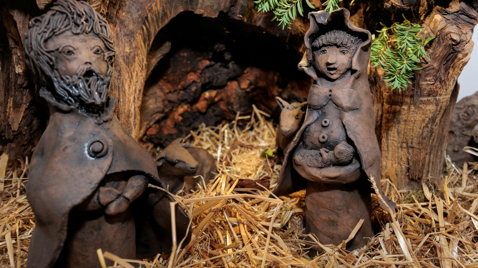 Krippe in der evangelischen Kirche in Odenspiel.