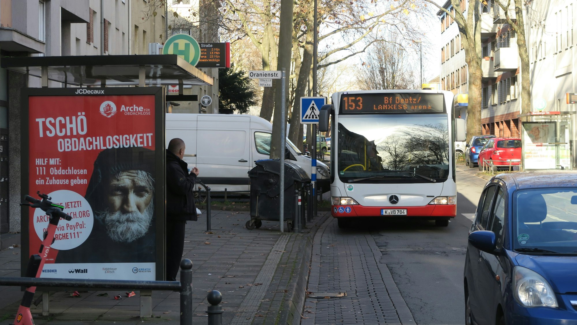 Die Bushaltestelle Würzburger Straße.