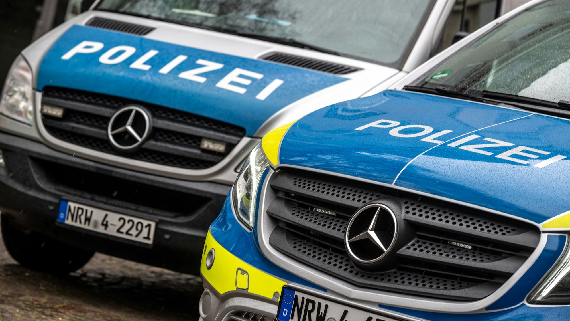 Polizeifahrzeuge stehen auf einer Straße (Symbolfoto)