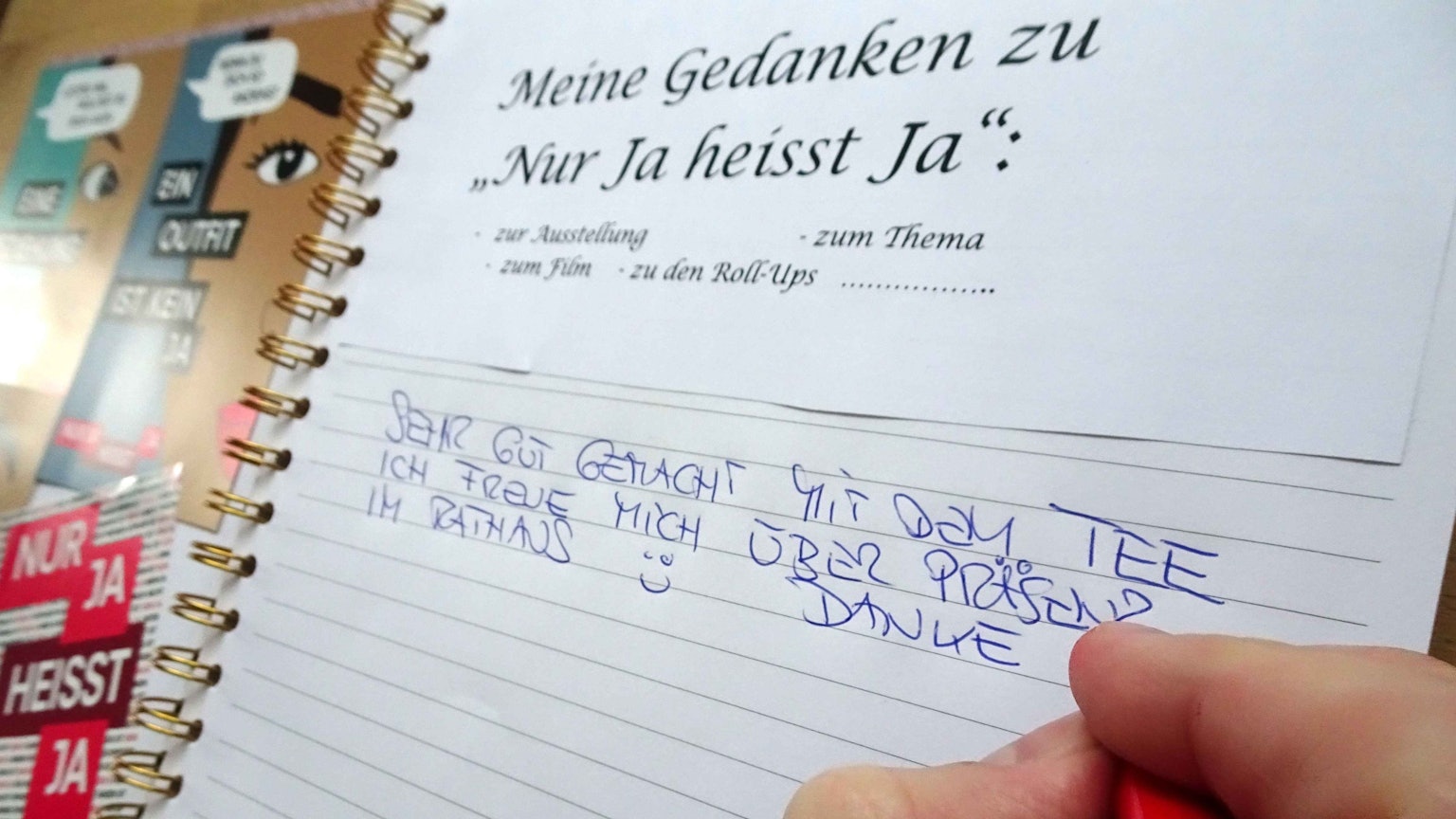 Ein positiver Kommentar zu einem präsentierten Video im Gästebuch.