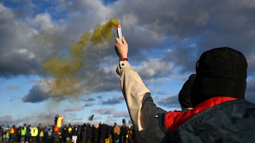 Protest der Klima-Bewegung bei einer Groß-Veranstaltung in Lützerath.