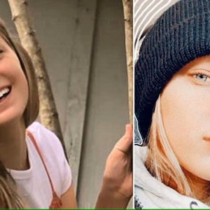 Bildmontage der im Jahr 2021 ermordeten Youtuberin Gabby Petito. Ihr Mordfall hatte in den sozialen Medien für viel Aufsehen gesorgt.