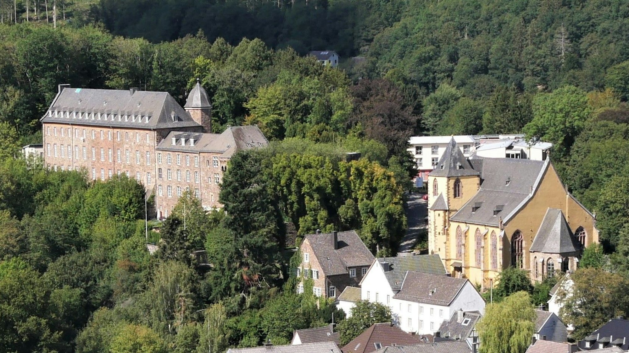 Das Schloss in Schleiden in der Eifel (links).