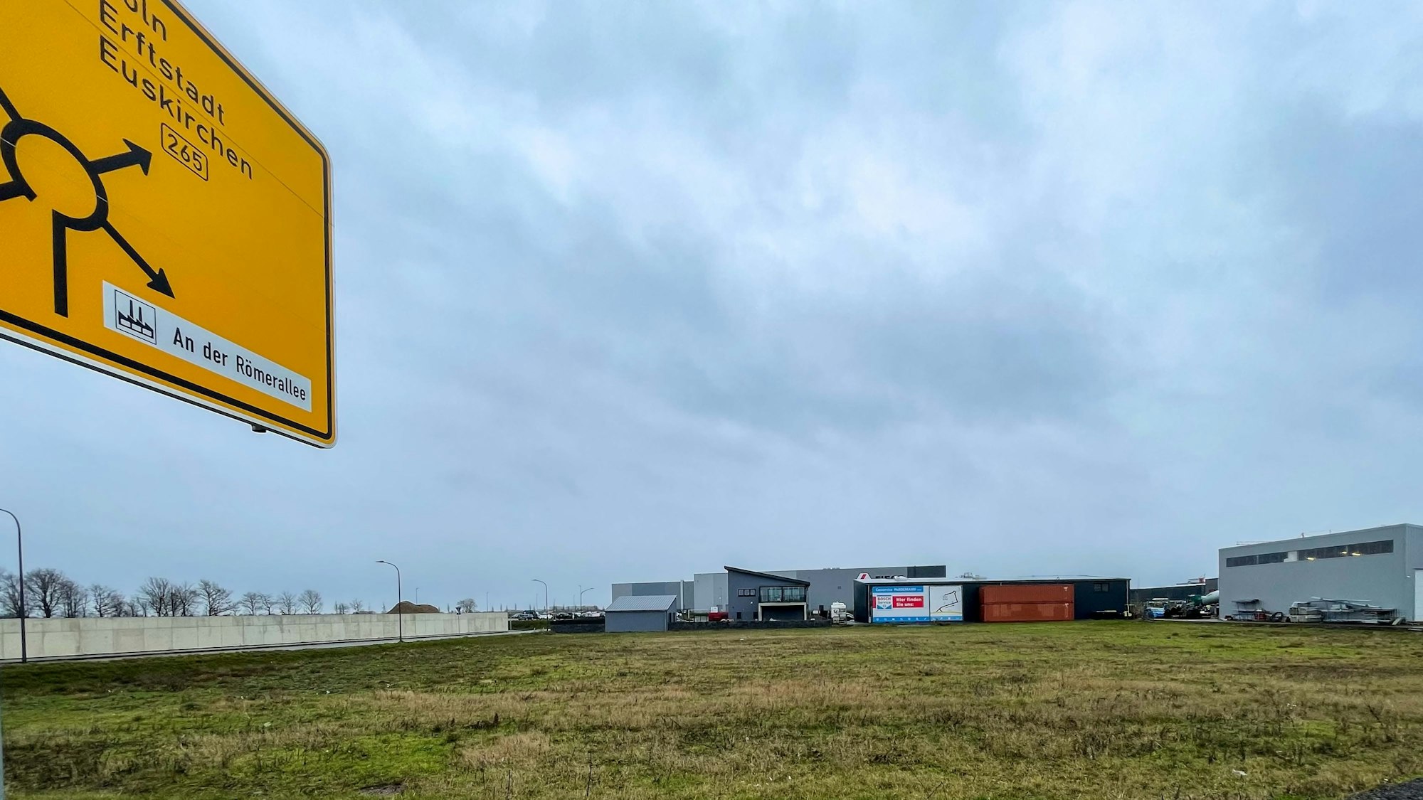 Eine Grünfläche auf der Römerallee in Zülpich.